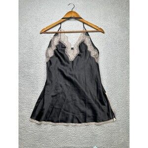 Victoria’s Secret black and pink lace mini dress / nightie sz medium